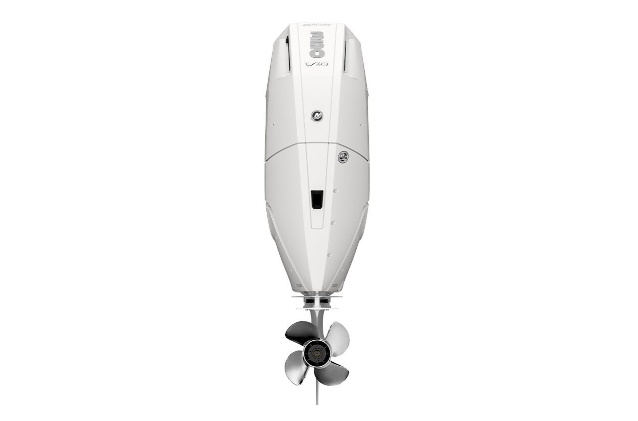 Mercury-350hp-Verado-White-V10-Outboard-vertical-view-350XL Mercury 350hp Verado White V10 Outboard | 350XL - Image 1