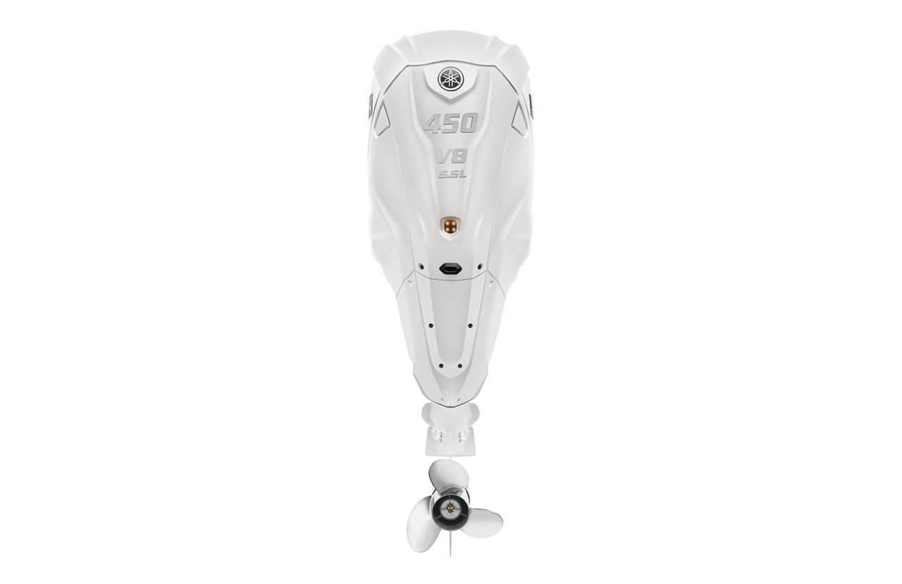 Yamaha-450hp-White-XTO-Offshore-Outboard-vertical-view-LXF450USA2 Yamaha 450hp White XTO Offshore Outboard - Image 1
